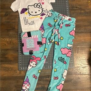 Hello Kitty Pajama Set - White and Aqua